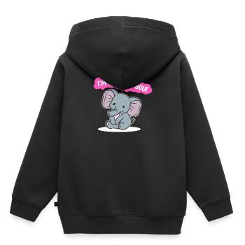 Elefant -Wortspiele Tierpfleger - Kinder Premium Organic Hoodie - Schwarz - Hinten - AI Model Kid Male (0cm)