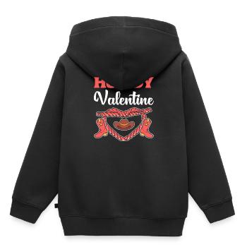 Howdy Valentine Viehzüchter - Kinder Premium Organic Hoodie - Schwarz - Hinten - AI Model Kid Male (0cm)