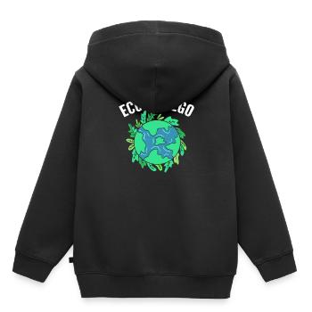 Eco Pas Ego Ecologiste - Sweat Premium à capuche enfant bio - noir - Dos - AI Model Kid Male (0cm)