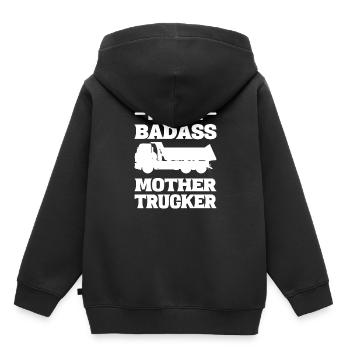 Badass Camionneur Chauffeur de camion - Sweat Premium à capuche enfant bio - noir - Dos - AI Model Kid Male (0cm)