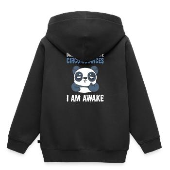 En raison de circonstances malheureuses, je suis éveillé Panda - Sweat Premium à capuche enfant bio - noir - Dos - AI Model Kid Male (0cm)