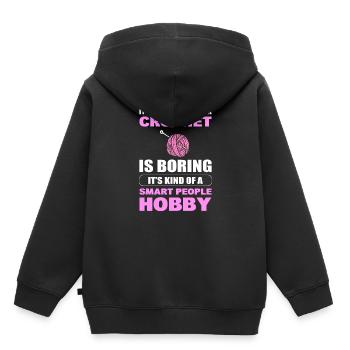 Häkeln Hobby Häkeln - Kinder Premium Organic Hoodie - Schwarz - Hinten - AI Model Kid Male (0cm)