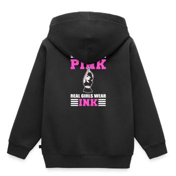 Some Girls Wear Pink Real Girls Wear Ink Tattooer - Kinder Premium Organic Hoodie - Schwarz - Hinten - AI Model Kid Male (0cm)