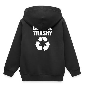 Ne soyez pas des écologistes trash - Sweat Premium à capuche enfant bio - noir - Dos - AI Model Kid Male (0cm)