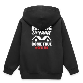Making Dreams Come True #realtor Brokers - Kids Premium Organic Hoodie - black - Back - AI Model Kid Male (0cm)