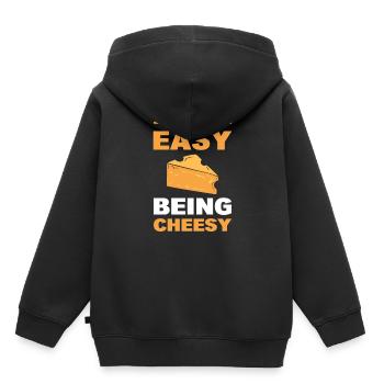 It Ain't Easy Being Cheesy Cheese Expert - Kids Premium Organic Hoodie - black - Back - AI Model Kid Male (0cm)