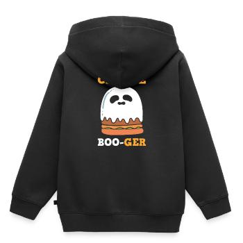 Lustiger Käse Burger Grillkoch - Kinder Premium Organic Hoodie - Schwarz - Hinten - AI Model Kid Male (0cm)