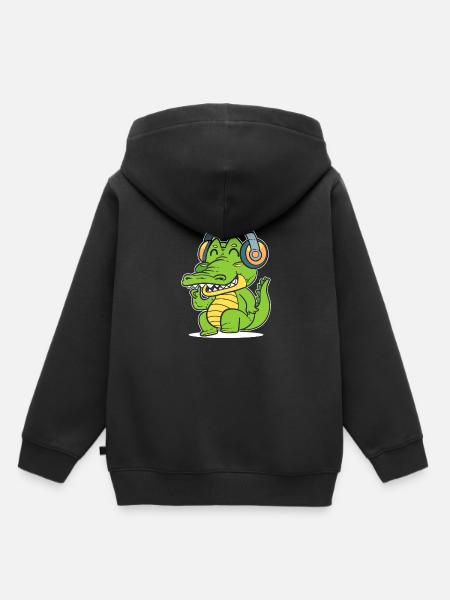 DJ Crocodile Discjockey - Kinder Premium Organic Hoodie - Schwarz
