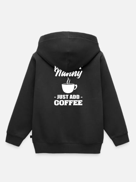 Nanny Humor Kaffeesüchtiger - Kinder Premium Organic Hoodie - Schwarz