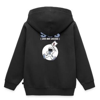 Wurstliebhaber Fleischesser - Kinder Premium Organic Hoodie - Schwarz - Hinten - AI Model Kid Male (0cm)