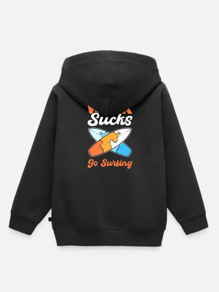 Surfbrett Surflehrer - Kinder Premium Organic Hoodie - Schwarz