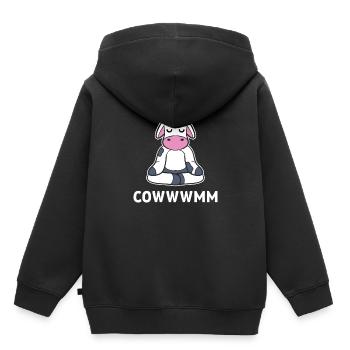 Kuhliebhaber Herder - Kinder Premium Organic Hoodie - Schwarz - Hinten - AI Model Kid Male (0cm)