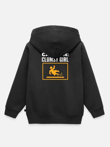 Ungeschicktes Mädchen Hausmeister - Kinder Premium Organic Hoodie - Schwarz