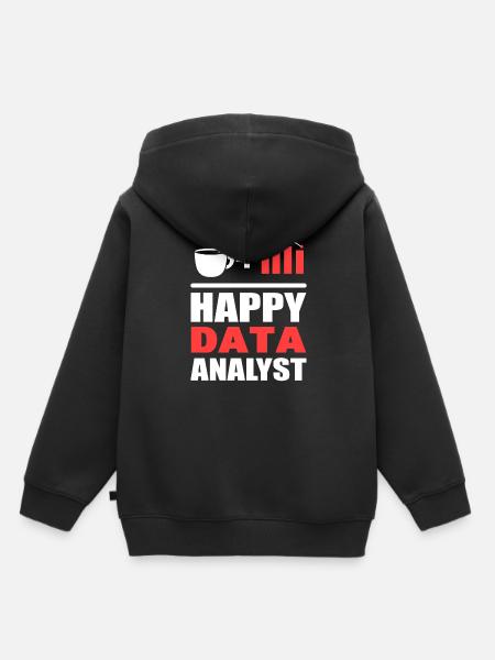 Glücklicher Datenanalyst Systemanalytiker - Kinder Premium Organic Hoodie - Schwarz
