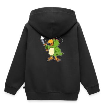 Papageipirat Ornithologe - Kinder Premium Organic Hoodie - Schwarz - Hinten - AI Model Kid Male (0cm)