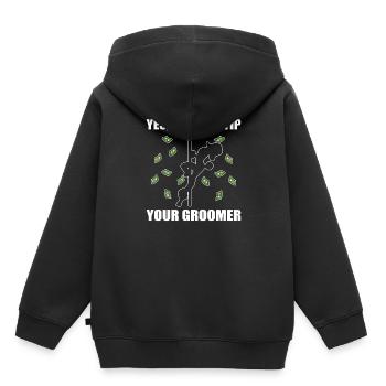 Yes, You May Tip Your Groomer Hundefrisör - Kinder Premium Organic Hoodie - Schwarz - Hinten - AI Model Kid Male (0cm)