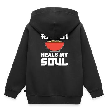 Ramen-Liebhaber Food-Vlogger - Kinder Premium Organic Hoodie - Schwarz - Hinten - AI Model Kid Male (0cm)