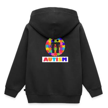 Mois de sensibilisation à l'autisme vintage - Sweat Premium à capuche enfant bio - noir - Dos - AI Model Kid Male (0cm)