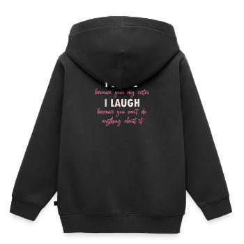 Des phrases drôles de sœur - Sweat Premium à capuche enfant bio - noir - Dos - AI Model Kid Male (0cm)