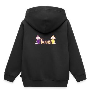 Zwillinge, Zwilling, Geburt - Kinder Premium Organic Hoodie - Schwarz - Hinten - AI Model Kid Male (0cm)