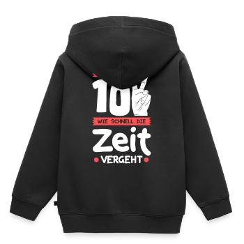 Jetzt bin ich schon 10 Jahre 10. Geburtstag Zeit - Kinder Premium Organic Hoodie - Schwarz - Hinten - AI Model Kid Male (0cm)