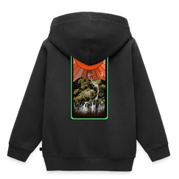 Wildnis Waldtier Hirsch Elch Natur Sonne Rotwild - Kinder Premium Organic Hoodie - Schwarz - Hinten - AI Model Kid Male (0cm)