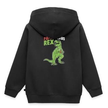 Papasaurus Rex - Vatertag Herrentag Männertag Papa - Kinder Premium Organic Hoodie - Schwarz - Hinten - AI Model Kid Male (0cm)