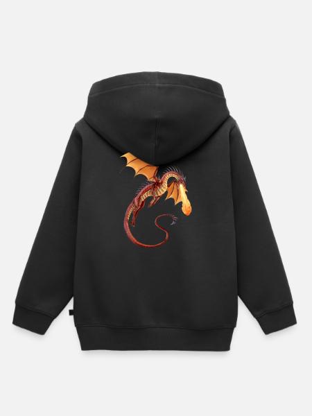 Feuerdrache - Kinder Premium Organic Hoodie - Schwarz