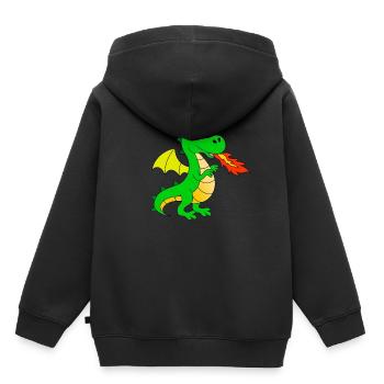 Fire-breathing dragon - Kids Premium Organic Hoodie - black - Back - AI Model Kid Male (0cm)