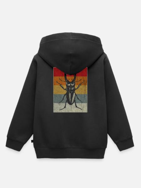 Insekt Kaefer Retro Geschenk Geschenkidee - Kinder Premium Organic Hoodie - Schwarz
