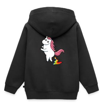 Niedliches Lustiges Cooles Einhorn Einhörner Fabel - Kinder Premium Organic Hoodie - Schwarz - Hinten - AI Model Kid Male (0cm)