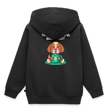 Cet appel aurait été fait par un patron introverti de l’as. - Sweat Premium à capuche enfant bio - noir - Dos - AI Model Kid Male (0cm)