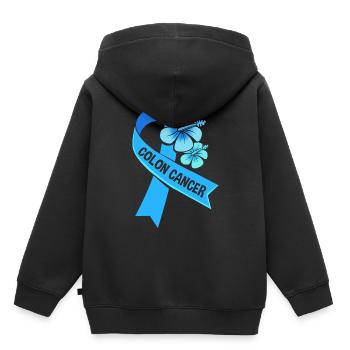 Côlon, Cancer, Gros Intestin - Sweat Premium à capuche enfant bio - noir - Dos - AI Model Kid Male (0cm)