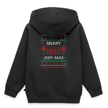 Joyeux Jeep Mas - Sweat Premium à capuche enfant bio - noir - Dos - AI Model Kid Male (0cm)