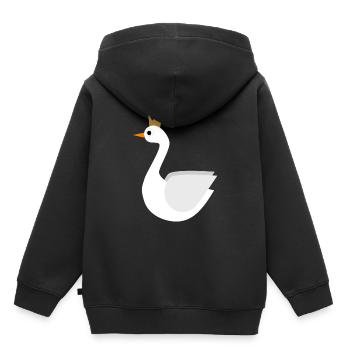 Schwan - Kinder Premium Organic Hoodie - Schwarz - Hinten - AI Model Kid Male (0cm)