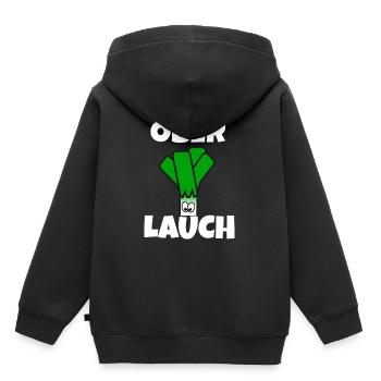 Ober Lauch | Lauch | Muskelmann - Kinder Premium Organic Hoodie - Schwarz - Hinten - AI Model Kid Male (0cm)