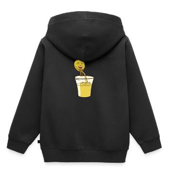 Citron pees limonade - Sweat Premium à capuche enfant bio - noir - Dos - AI Model Kid Male (0cm)