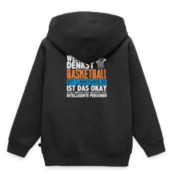 Basketball - Kinder Premium Organic Hoodie - Schwarz - Hinten - AI Model Kid Male (0cm)