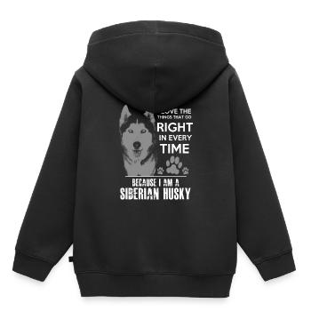 Siberian Husky - Kinder Premium Organic Hoodie - Schwarz - Hinten - AI Model Kid Male (0cm)