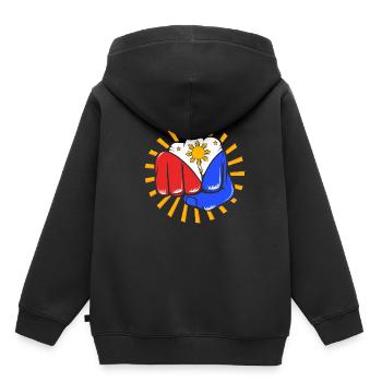 Philippinisch Philippinen - Kinder Premium Organic Hoodie - Schwarz - Hinten - AI Model Kid Male (0cm)