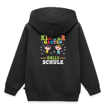 Tschüss Kindergarten Hallo Schule - Einschulung - Kinder Premium Organic Hoodie - Schwarz - Hinten - AI Model Kid Male (0cm)