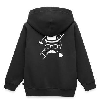 Schornsteinfeger mit Rußbesen und Leiter - Kinder Premium Organic Hoodie - Schwarz - Hinten - AI Model Kid Male (0cm)