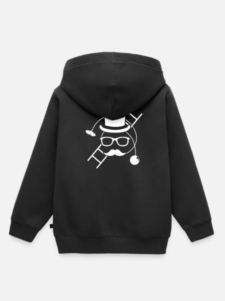 Ramoneur avec bombe de suie et échelle - Sweat Premium à capuche enfant bio - noir