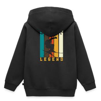 Après-ski, pose de ski, équipement de moniteur de ski - Sweat Premium à capuche enfant bio - noir - Dos - AI Model Kid Male (0cm)