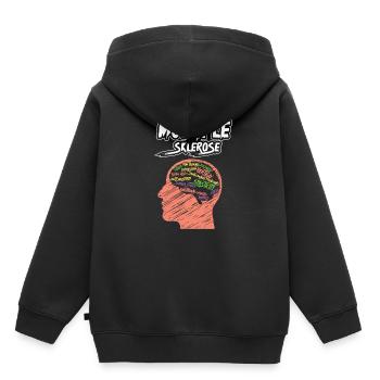 Sclérose en plaques, conscience - Sweat Premium à capuche enfant bio - noir - Dos - AI Model Kid Male (0cm)
