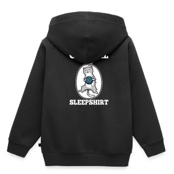 Official sleep shirt cat - Kids Premium Organic Hoodie - black - Back - AI Model Kid Male (0cm)