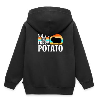 Save The Furry Potato - Kids Premium Organic Hoodie - black - Back - AI Model Kid Male (0cm)