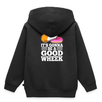 Sa guinée soit un bon wheek - Sweat Premium à capuche enfant bio - noir - Dos - AI Model Kid Male (0cm)