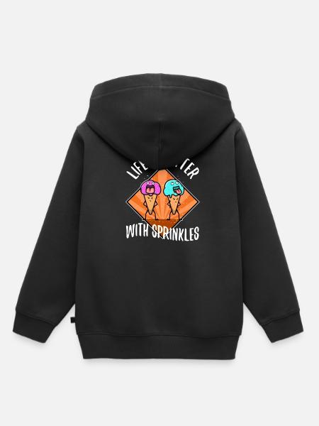 Life Is Better With Sprinkles - Kinder Premium Organic Hoodie - Schwarz