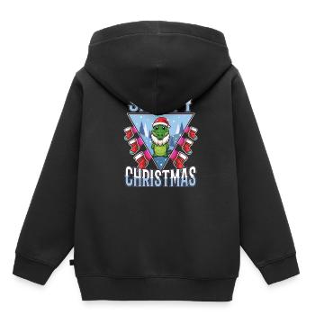 Noël vif - Sweat Premium à capuche enfant bio - noir - Dos - AI Model Kid Male (0cm)